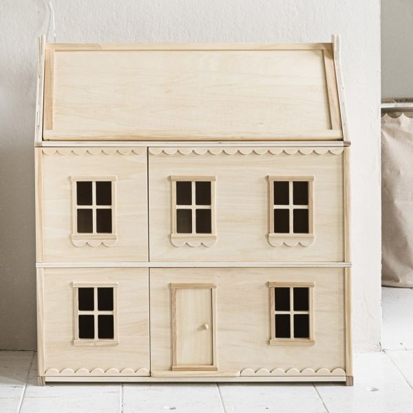 natural wooden dolls house victorian from Petite Amélie