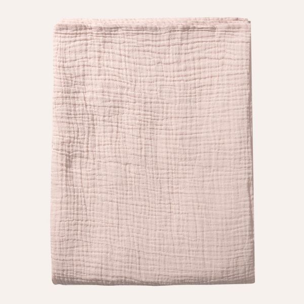 MUSLIN FLAT SHEET / SWADDLE BLANKET | 100 X 140 CM | SOFT PINK