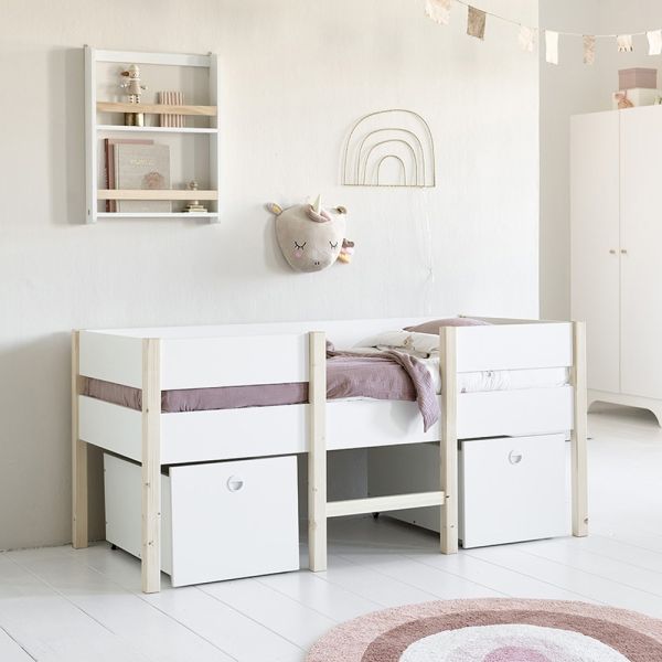 Single bed frame  with storage white petite amelie