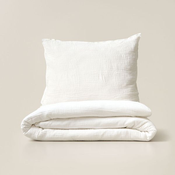 Single duvet cover 140x200 cm from muslin cotton in white from Petite Amélie