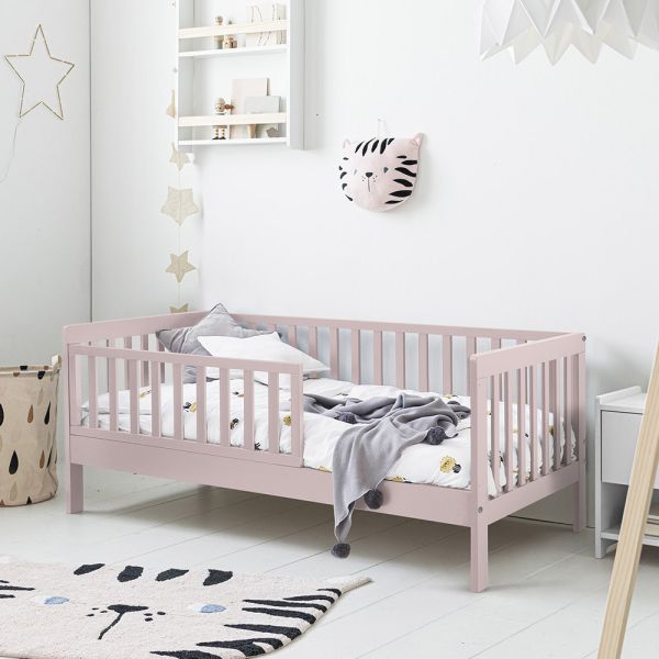 Toddler bed 70x140 cm made from wood in pink from Petite Amélie