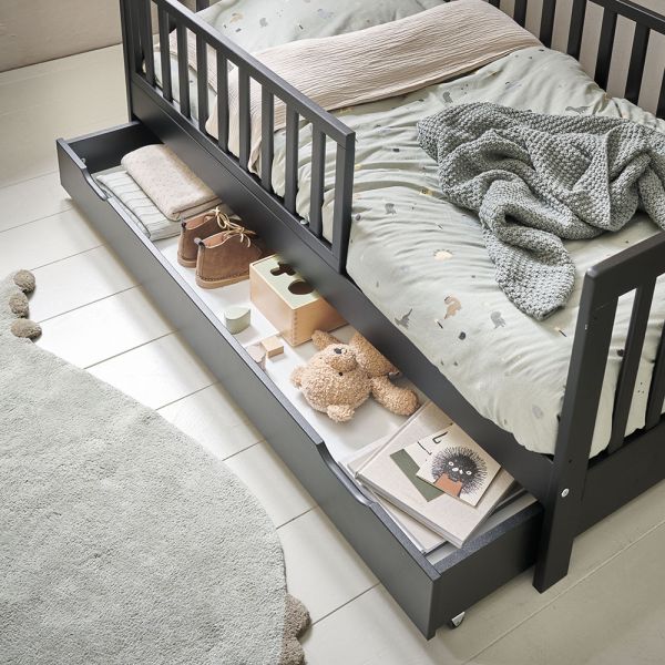 Black trundle drawer for under bed storage from Petite Amélie