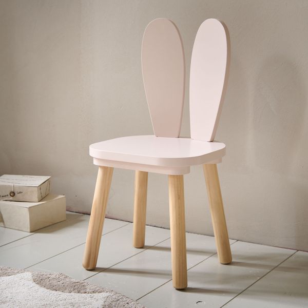 Toddler chair in the shape of bunny ears wooden in pink from Petite Amélie
