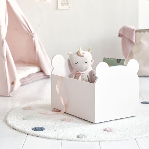 Toy storage box on wheels «Ted» | Pink