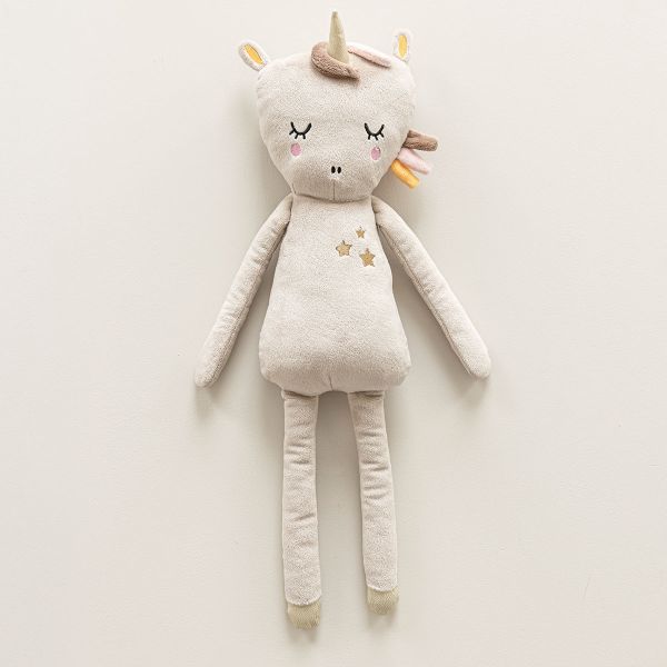 Soft toy unicorn «Lara» | beige and soft pink | 50cm
