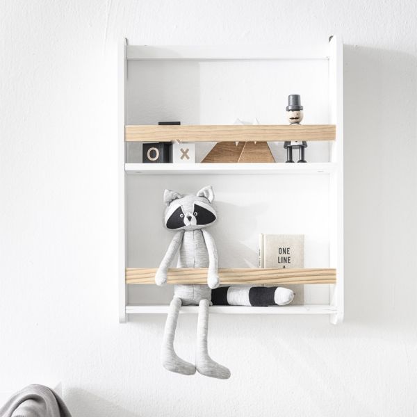 Wooden wall shelf in white and natural from Petite Amélie