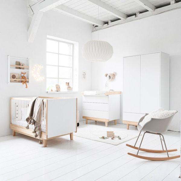 White nursery furniture for newborn to toddler