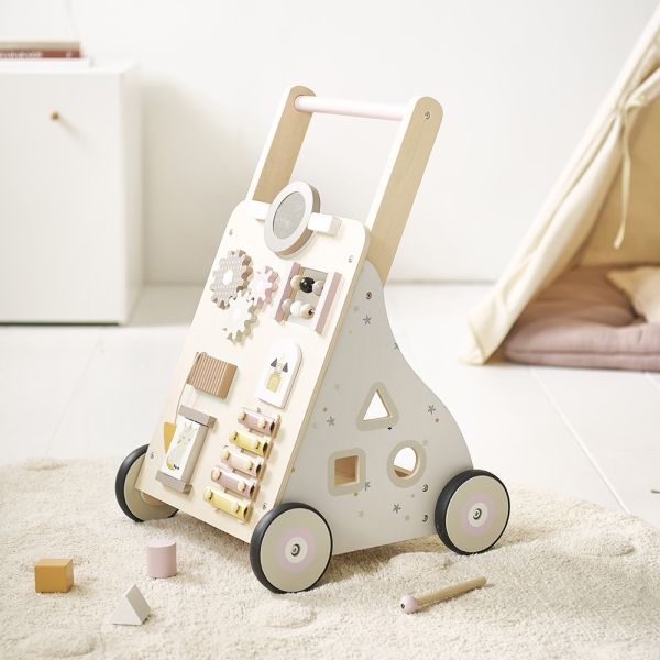 Baby walker with wheels lara with interactive elements from Petite Amélie