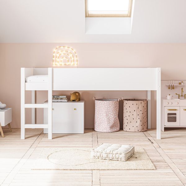 wooden mid sleeper bed 200x90 white petite amelie