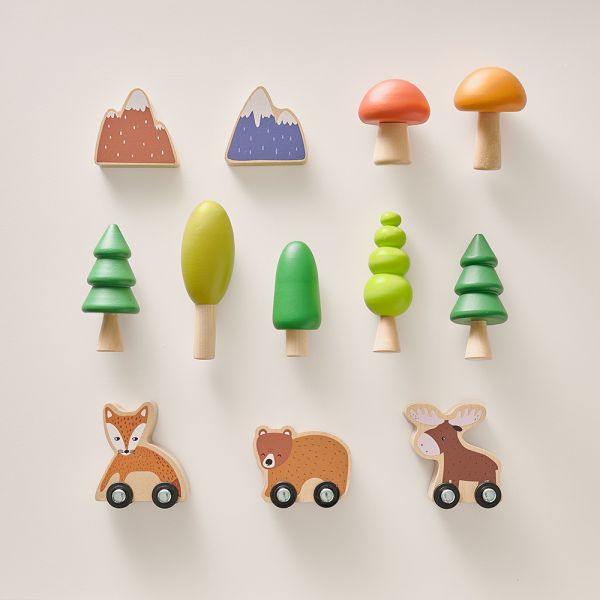 Wooden train track accessories for creative railway play from Petite Amélie