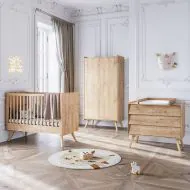 Nursery set Vintage cot dresser unit wardrobe Wood Petite Amelie