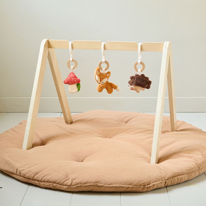 BABY PLAY GYM WOOD NATURAL FORET INCL. ACCESSORIES