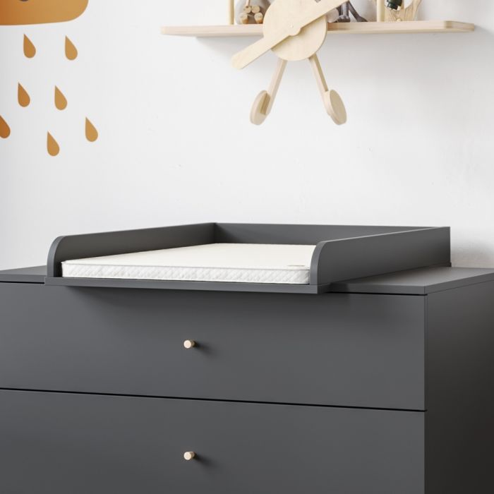 Dark grey changing table outlet