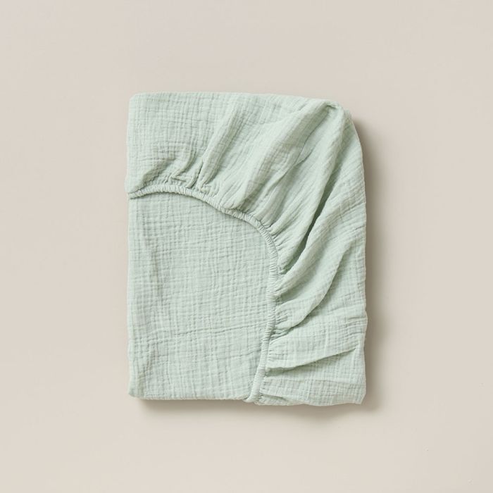Fitted sheet 70x140cm Sage green Organic cotton Petite Amelie