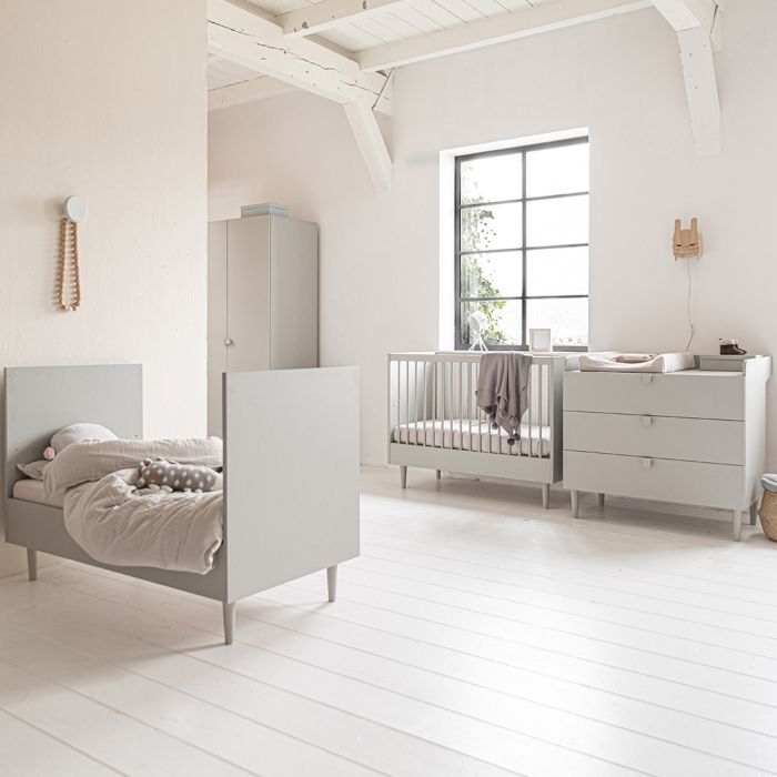 Nursery furniture set grey ️Cot bedGrey dresserNursery wardrobe