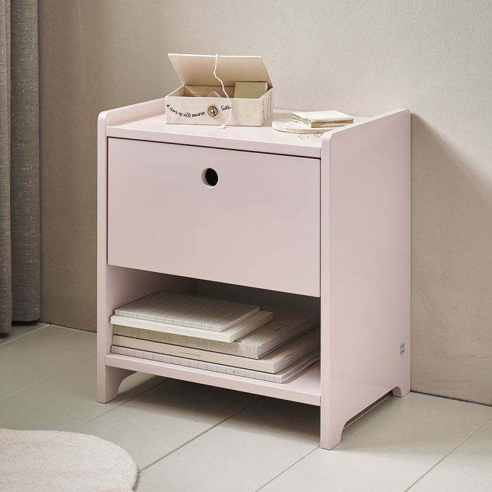 Pink and white bedside table discount