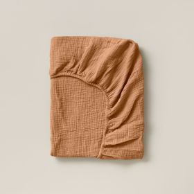 FITTED SHEET 60 X 120 CM | MUSLIN COTTON| TAN