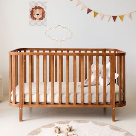 CONVERTIBLE COT BED OVAL «COCOON» | 70 X 140 CM | WALNUT