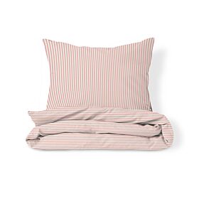 Duvet cover set «Striped» | 120 x 150 cm | Off-white and pink