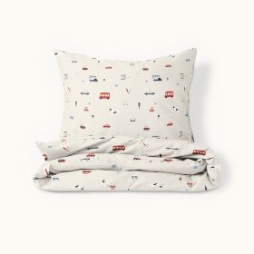Flannel duvet cover set «Vehicles» | 140 x 200 cm
