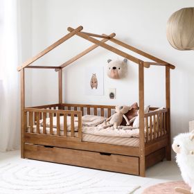 KIDS HOUSE BED «MAISON» | 160 X 80 CM | WALNUT
