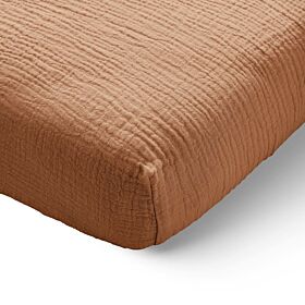 FITTED SHEET 80 X 160 CM | MUSLIN COTTON| TAN