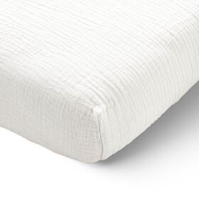 FITTED SHEET 80 X 160 CM MUSLIN | MUSLIN COTTON| WHITE
