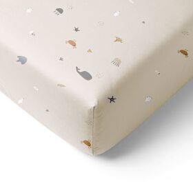 FITTED SHEET 90x200 CM «SEA LIFE» | BEIGE-SAND