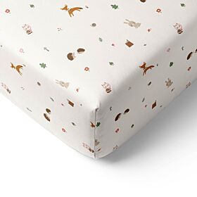 TODDLER BED FITTED SHEET 70 X 140 CM «WOODLAND» | OFF-WHITE