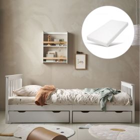 CHILD'S BED / SINGLE BED «MILO» | 90 X 200 CM | WHITE | INCL. 12CM FOAM MATTRESS