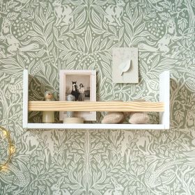 WOODEN WALL SHELF «HETRE» | WHITE AND NATURAL