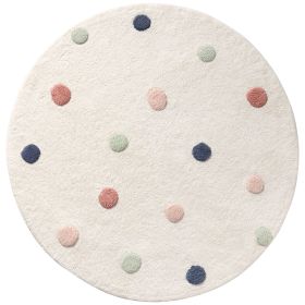 Washable children's rug | Round Ø110 cm | Dots