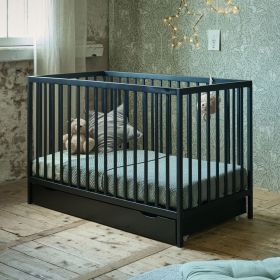 BABY COT BED «HETRE» | 60 X 120 CM | BLACK
