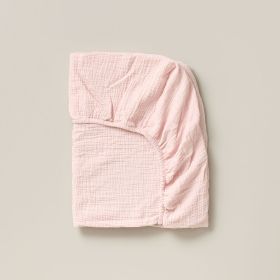 FITTED SHEET 80 X 160 CM MUSLIN | MUSLIN COTTON| PINK