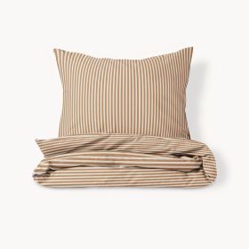 Duvet cover set «Striped» | 120 x 150 cm | Beige and caramel