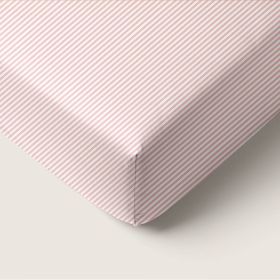 TODDLER BED FITTED SHEET 70 X 140 CM «STRIPED» | OFF-WHITE AND PINK