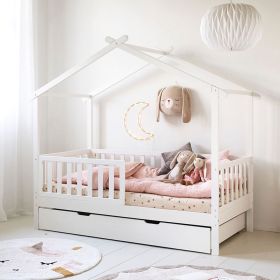 HOUSE BED FOR KIDS «MAISON» | 160 X 80 CM | WHITE