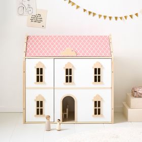 Wooden dolls house «Victoire» | 66 cm | White & Pink