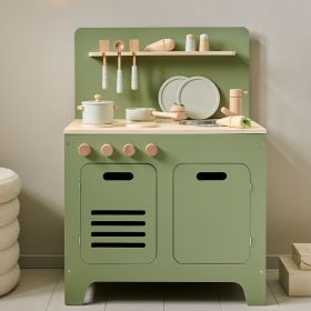 Wooden play kitchen «Olive» | Incl. 13-piece accessory set | Green
