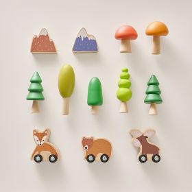 SET OF WOODEN FOREST ANIMALS «FORÊT»