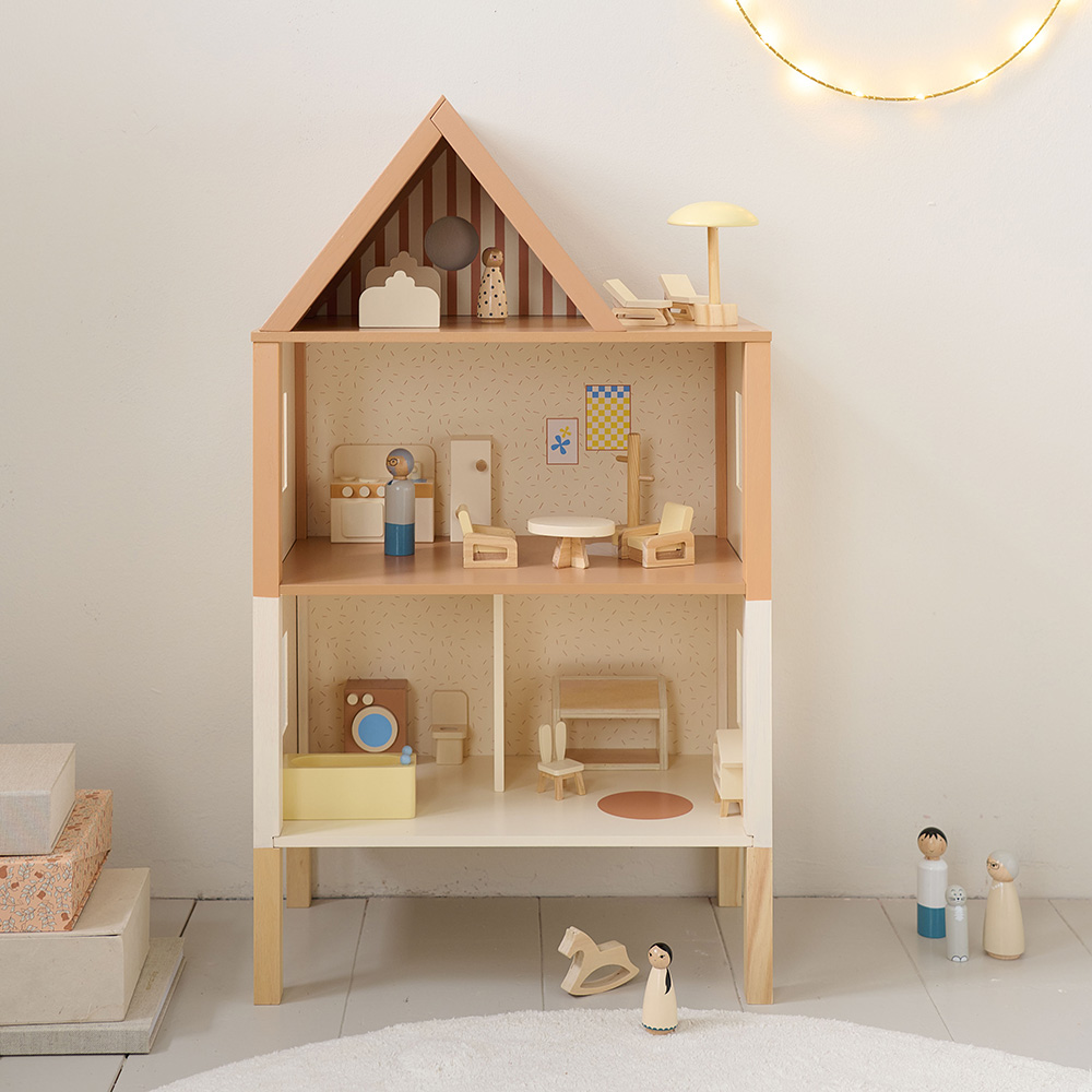 Dollhouse «Miel» | incl. 17-piece furniture set | beige