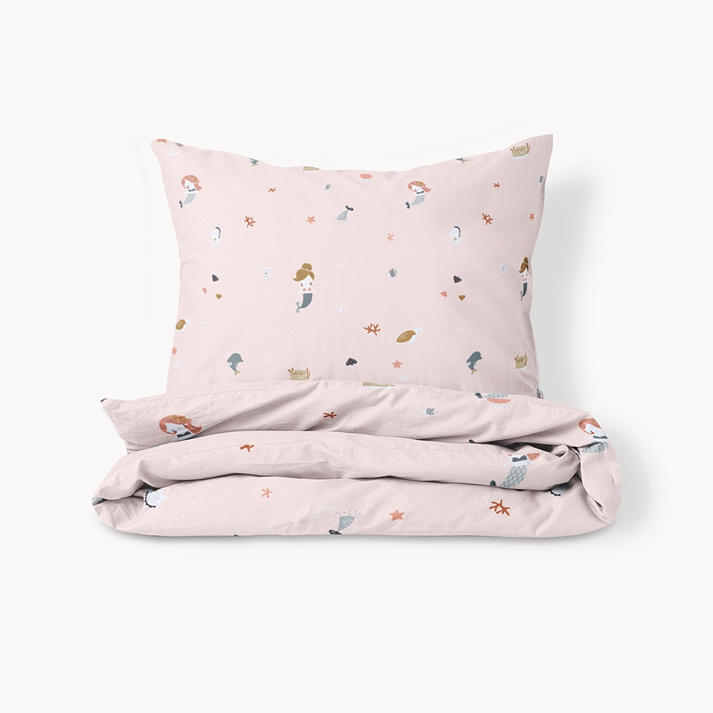 DUVET COVER SET 140x200 CM «MERMAIDS» | LIGHT DUSTY PINK