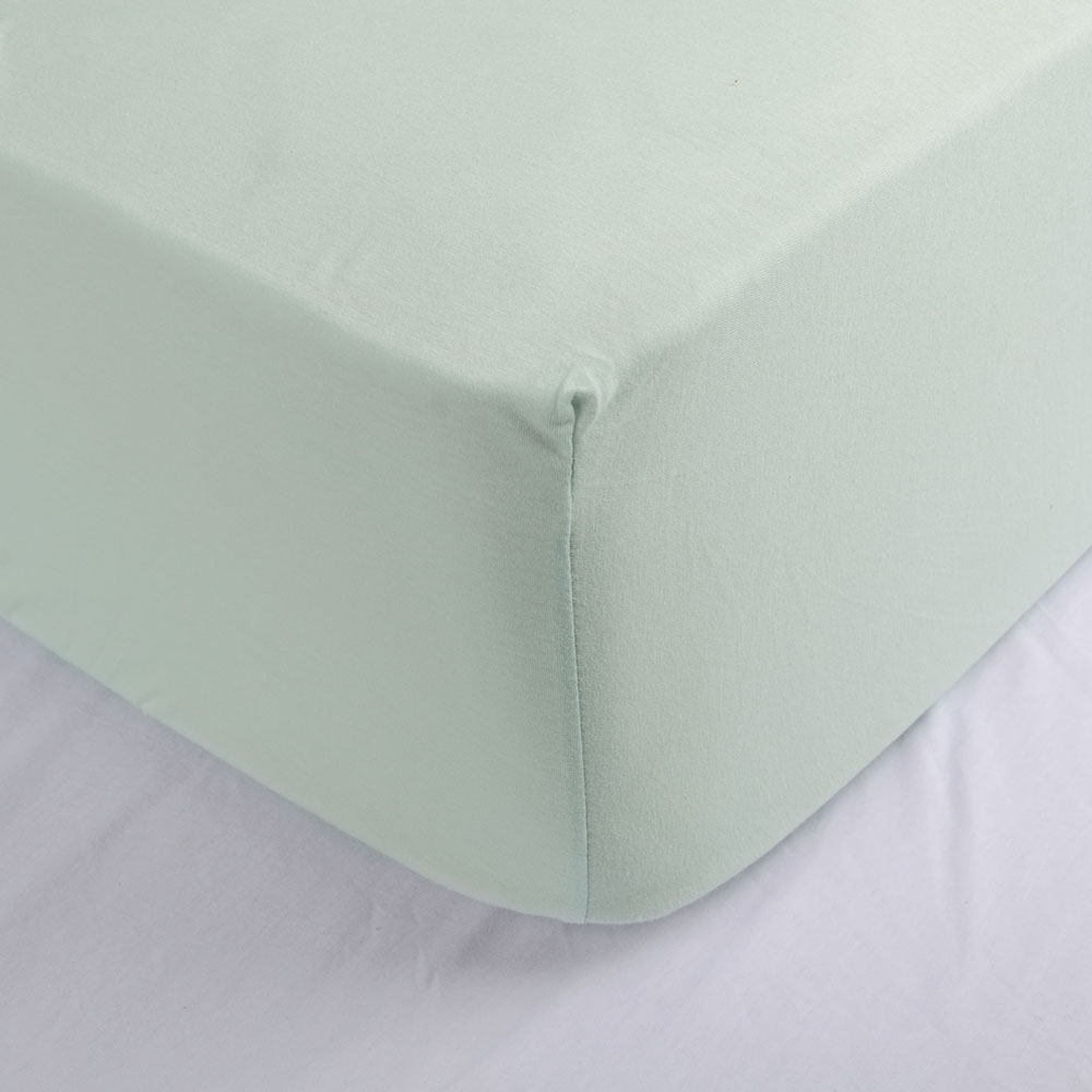 Cotton jersey fitted sheet 80 x 160 cm Mint green ️Petite Amelie