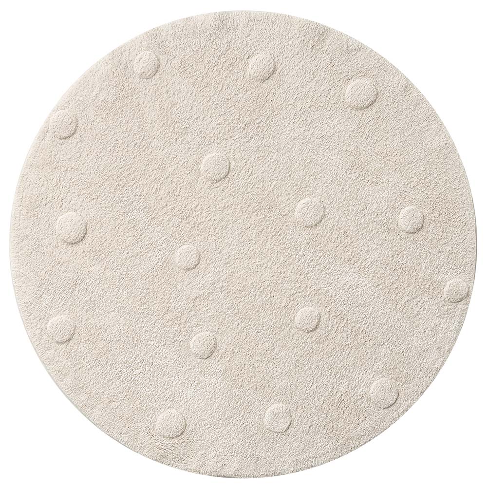 WASHABLE CHILDREN'S RUG | ROUND Ø100 CM | NATURAL WITH DOTS