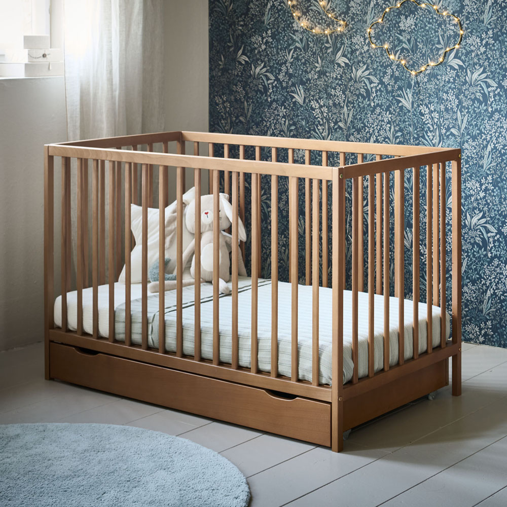 COT BED «HETRE» | 60 X 120 CM | WALNUT