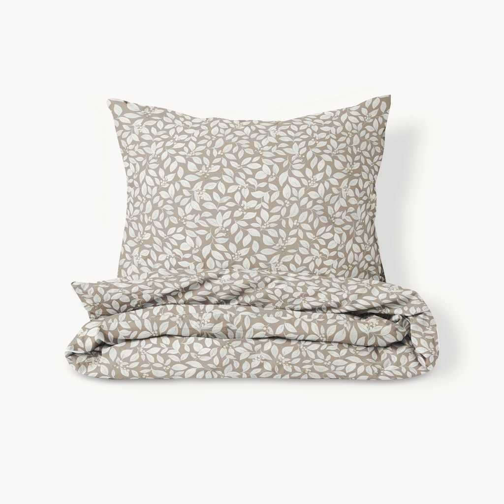 Children's Organic Cotton Duvet Cover Set «Sorbier» 120x150cm, incl. Pillowcase | Taupe 