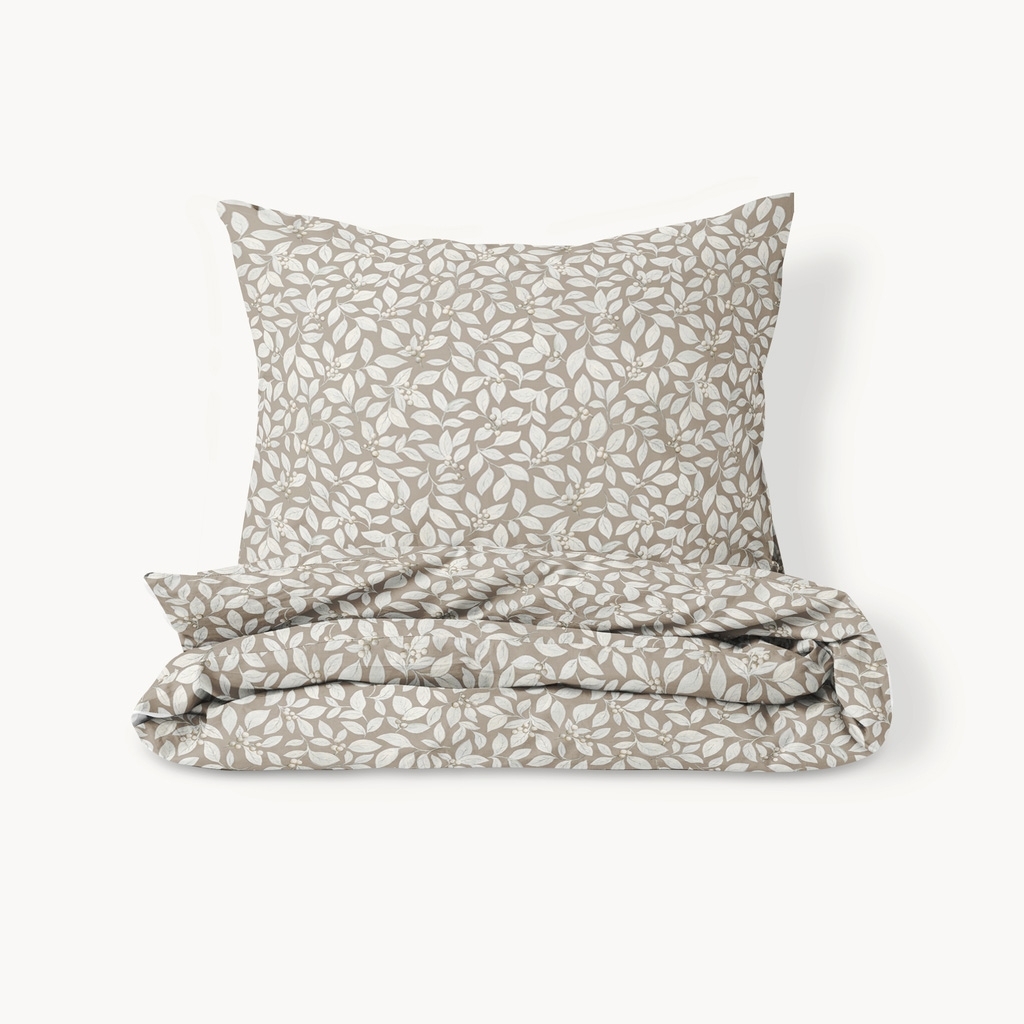 Children's Organic Cotton Duvet Cover Set «Sorbier» 120x150cm, incl. Pillowcase | Taupe