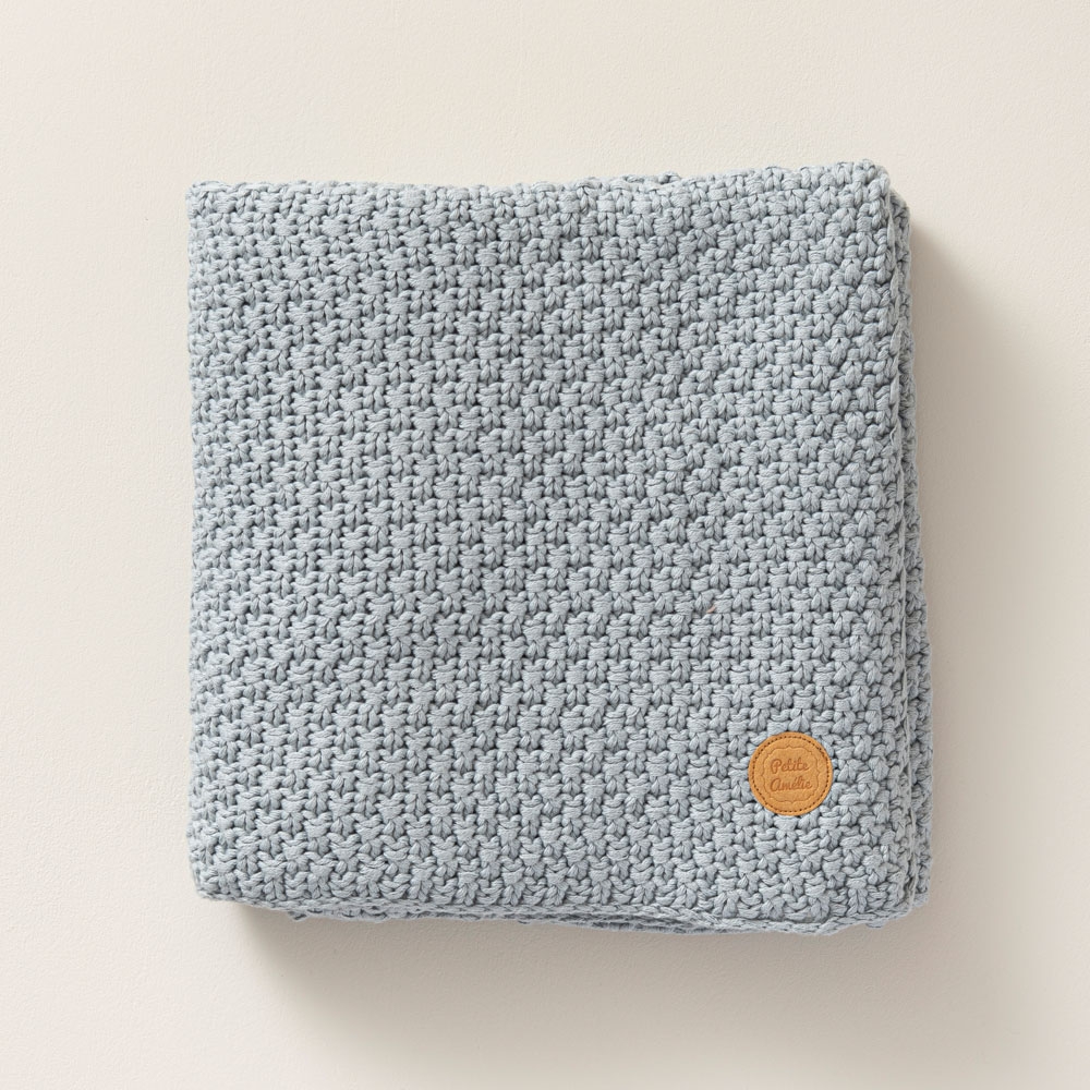 Toddler Blanket Knitted Cotton | 100x150 cm | Alice Grey