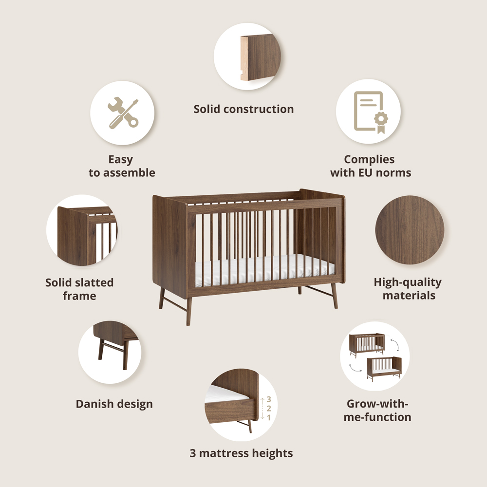 Baby room set 2-piece «ROSEAU» in walnut ✔️ Petite Amélie