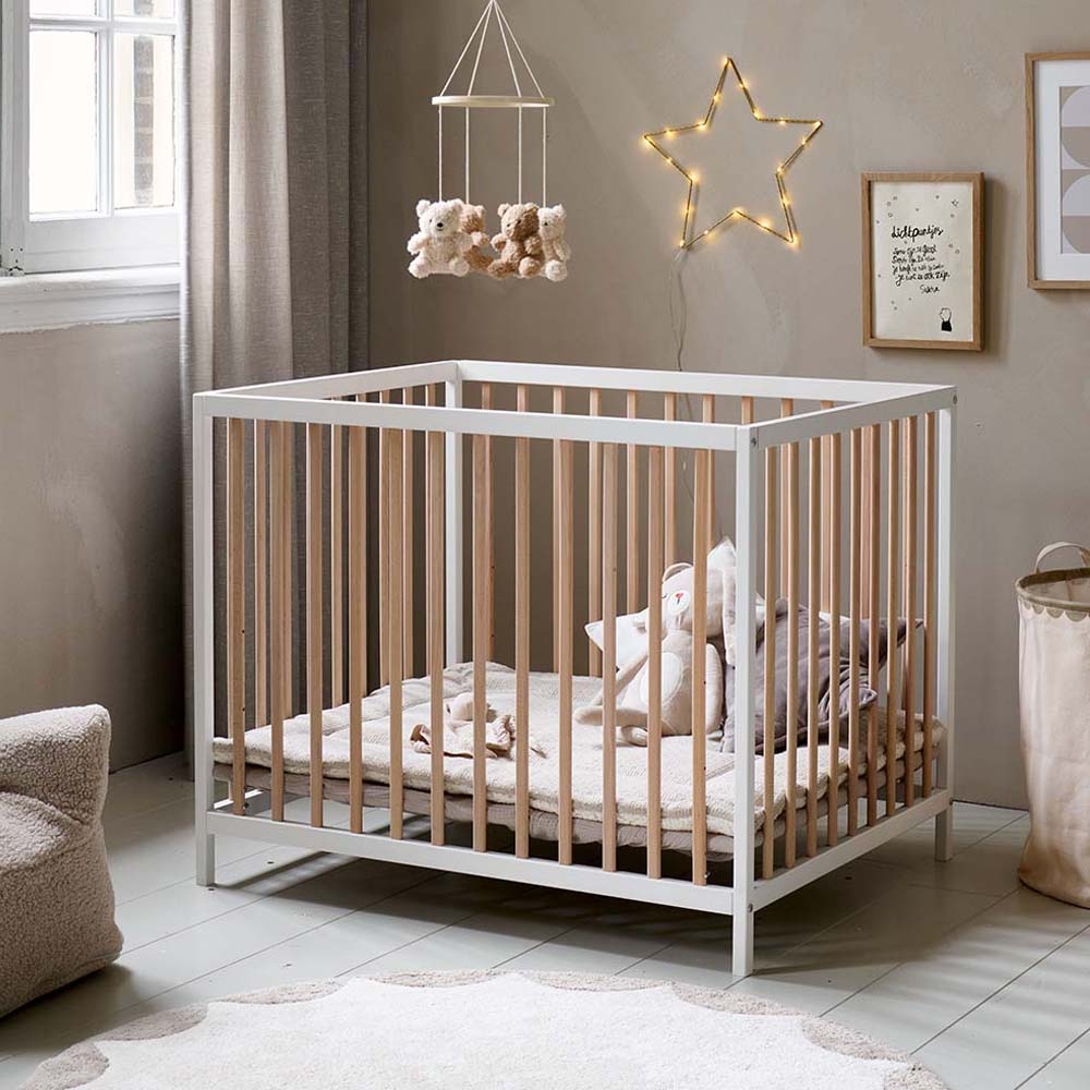 PLAYPEN «NOIS» | 95 X 75 CM | WHITE + NATURAL